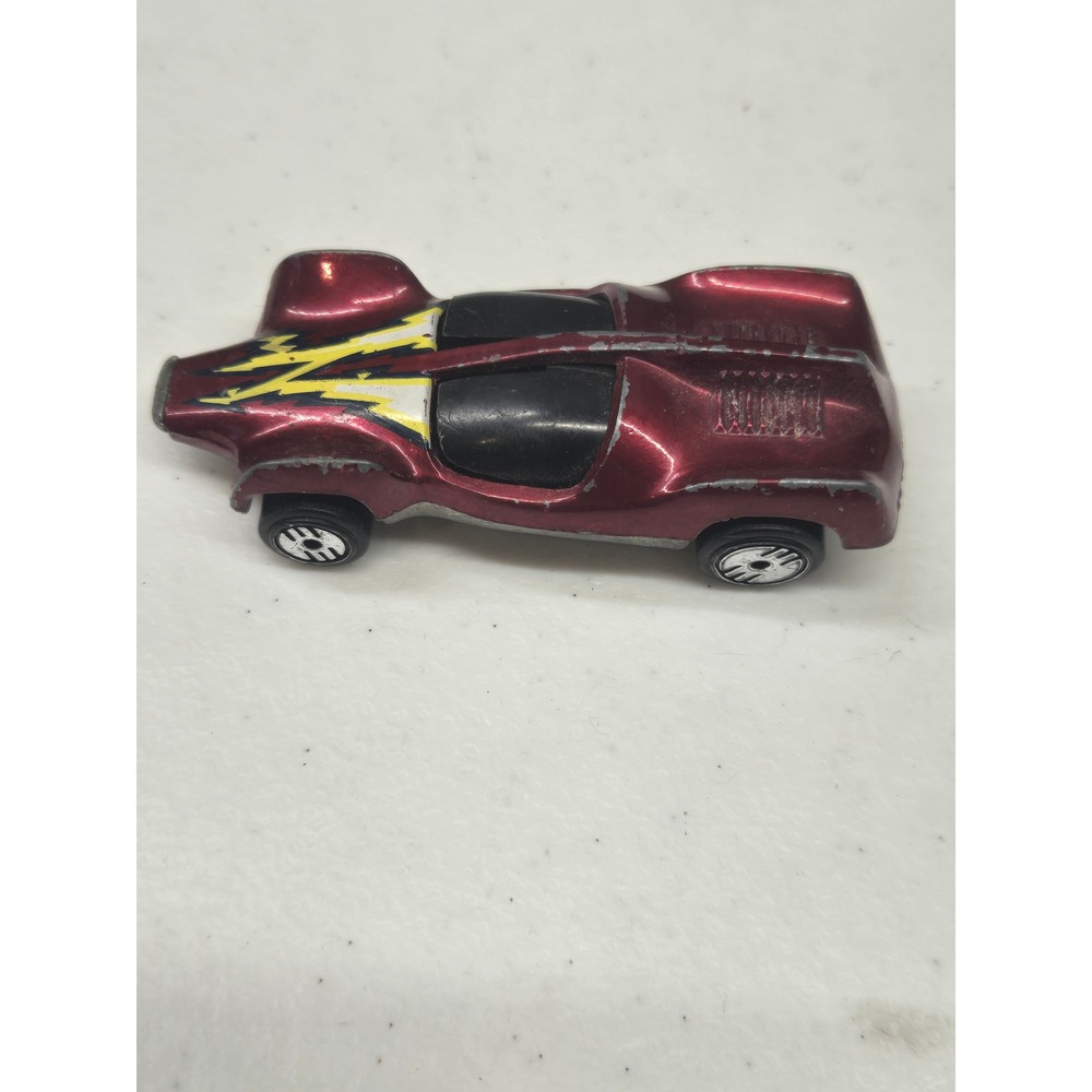 Hot Wheels Speed Seeker 1983 Mattel Vintage Diecast Car Burgundy Lightning Bolt